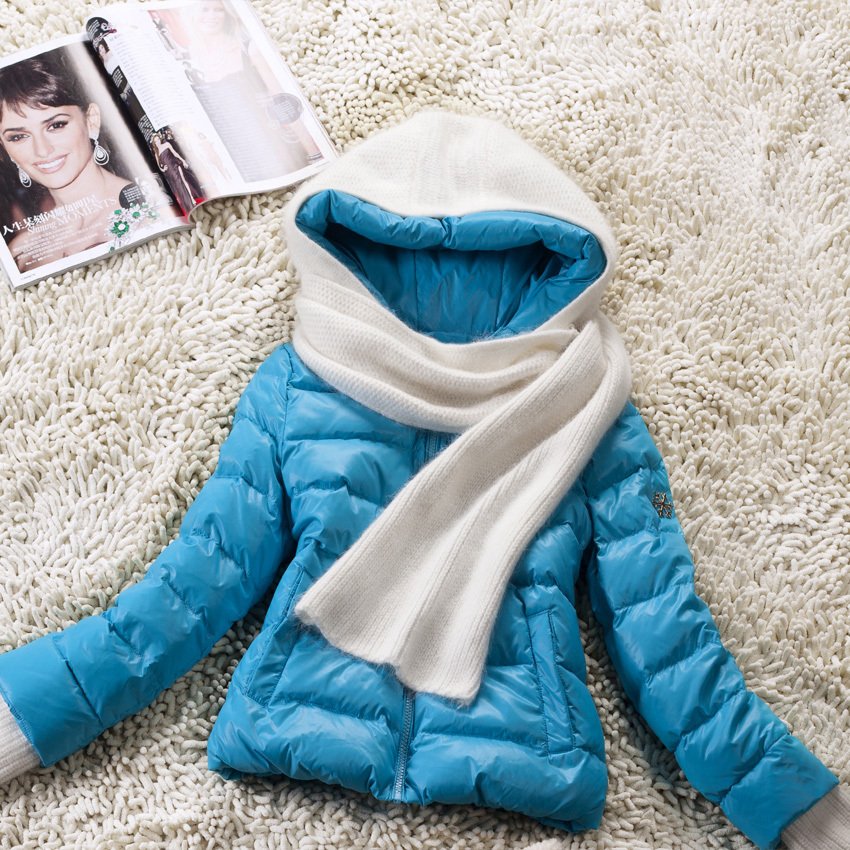 2012 winter women's fashion luxury thermal slim short design hooded down top outerwear free shipping