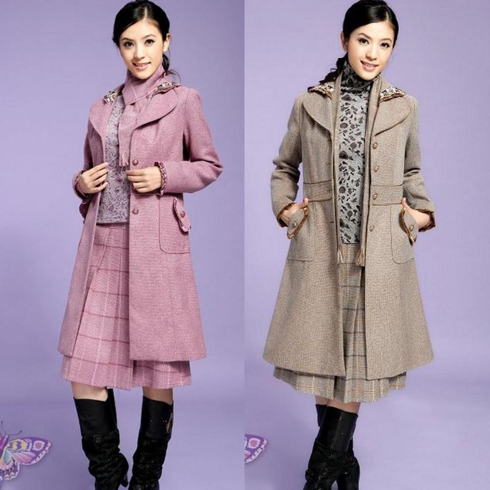 2012 winter women's gentlewomen elegant piece set skirt overcoat thick outerwear