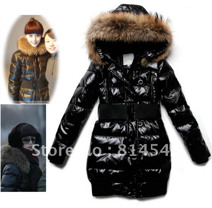 2012 winter women's medium-long large fur collar slim waist slim thermal wadded jacket outerwear down cotton-padded jacket