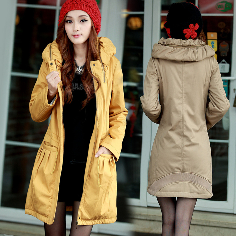 2012 winter women's plus size casual medium-long wadded jacket fashion women's zipper cotton-padded jacket