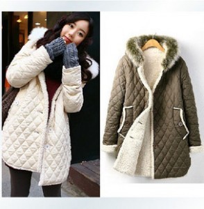 2012 winter women's real fur collar thermal berber fleece lengthen thickening cotton clothes with a hood winter outerwear
