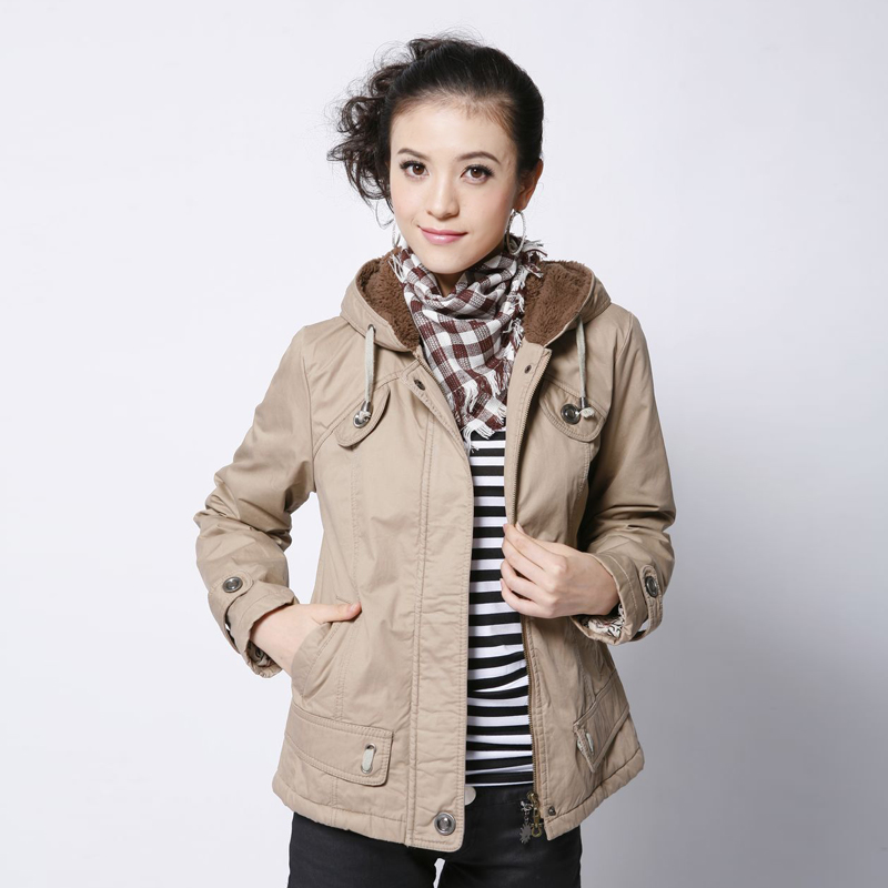 2012 winter women's thickening fleece lined brief casual wadded jacket cotton-padded jacket