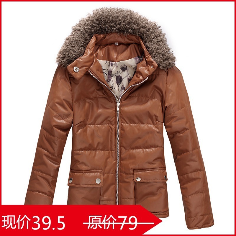 2012 winter women's wadded jacket women's cotton-padded jacket fur collar cotton-padded jacket short design outerwear female 910