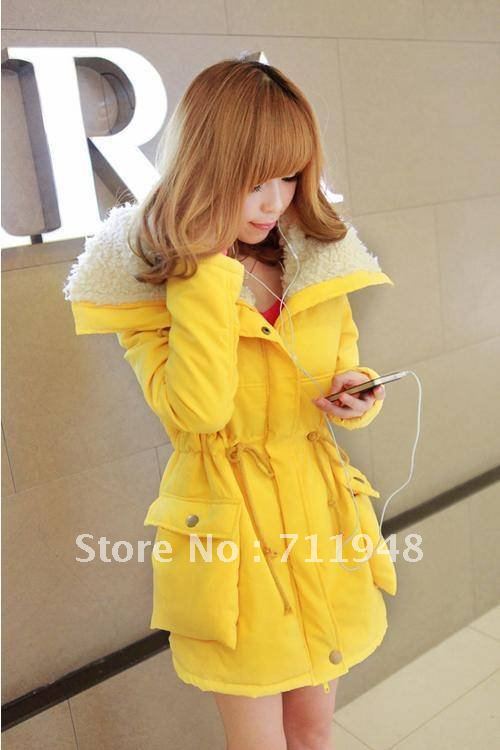 2012 Winter Women's Warm lace thick cotton  Parkas coats 2 Colors free shipping