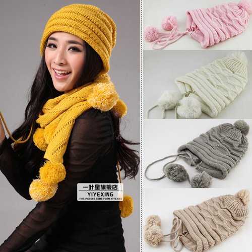2012 Winter Women Warm Knitted Winter Hats, Beanie Caps, 5 Colors, Free Shipping