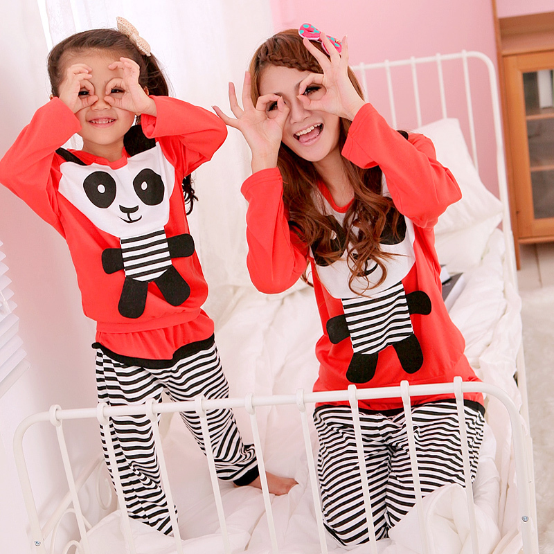 2012 Women autumn cotton long-sleeve sleepwear parent-child set cartoon