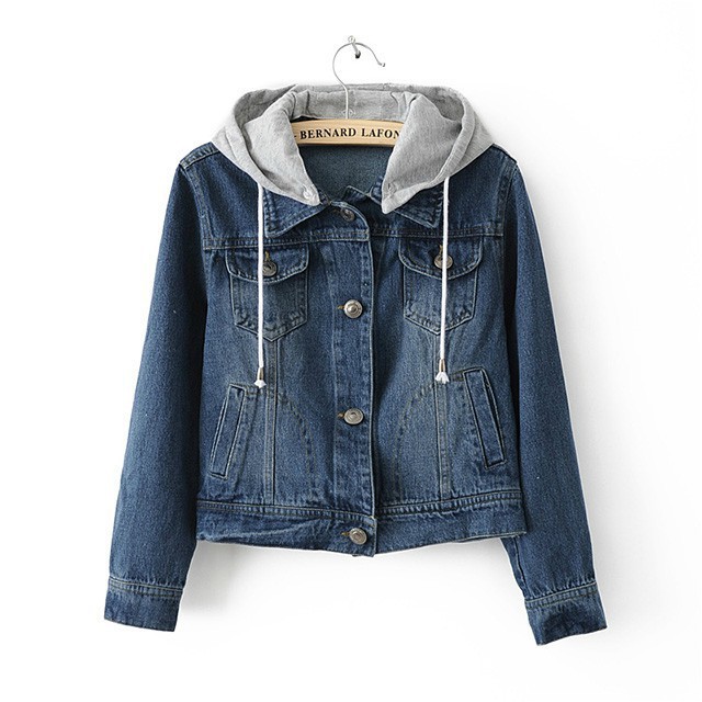 2012 women fall and winter clothes new European and American big wind removable cap multi-pocket stitching denim jacket coat who