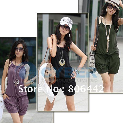 2012 Women Fashion Sexy Sleeveless Romper Strap Short Jumpsuit Casual Jump suit pants, free shipping
