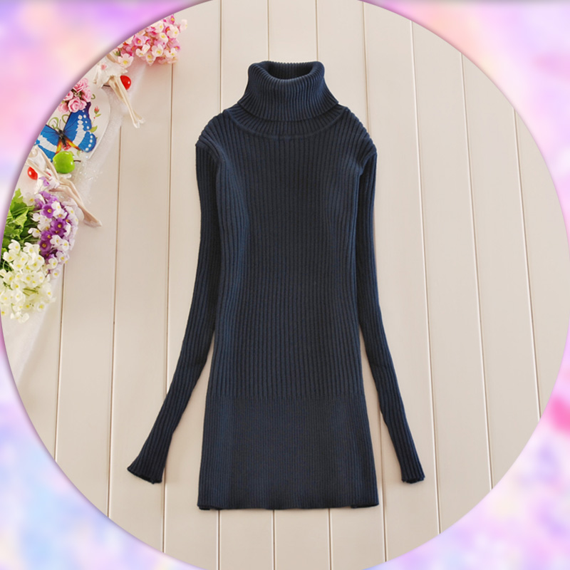 2012 women's all-match slim turtleneck pullover knitted sweater basic sweater