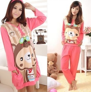 2012 women's autumn and winter 100% cotton underwear twinset sleepwear casual lounge set