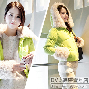 2012 women's autumn and winter berber fleece wool outerwear short design cotton-padded jacket wadded jacket cotton-padded jacket