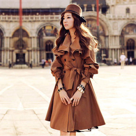 2012 women's autumn and winter long design outerwear women's trench slim casual clothing female