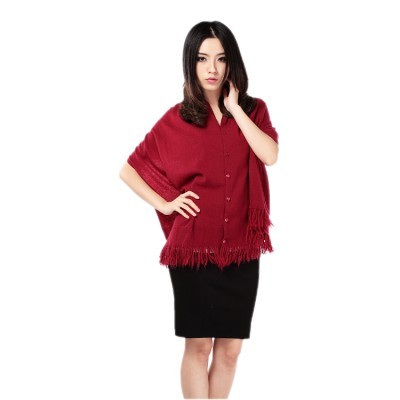 2012 women's autumn and winter sweater cape cashmere sweater outerwear women's all-match cardigan red