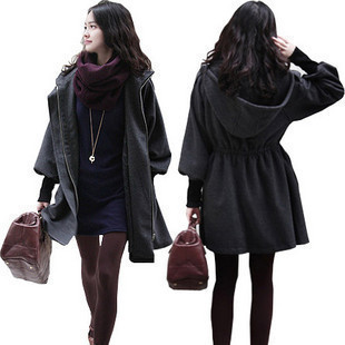 2012 women's autumn hot-selling sheep cashmere gentlewomen with a hood drawstring outerwear trench autumn and winter