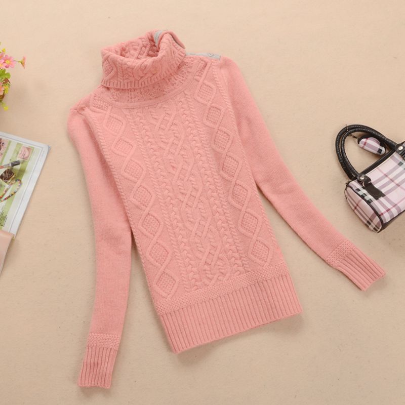 2012 women's autumn new arrival slim sweater solid color turtleneck women's sweater