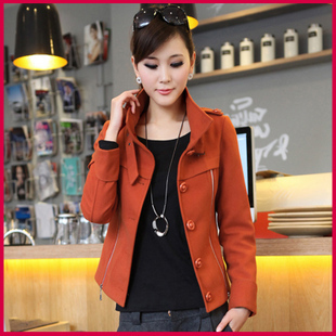 2012 women's autumn women's woolen outerwear Women overcoat short design coat wool coat