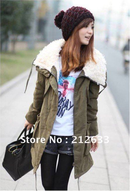 2012 women's big size  winter fur collared  thicken long cotton casual down Parka coat jacket ,fashion winter long cotton coat