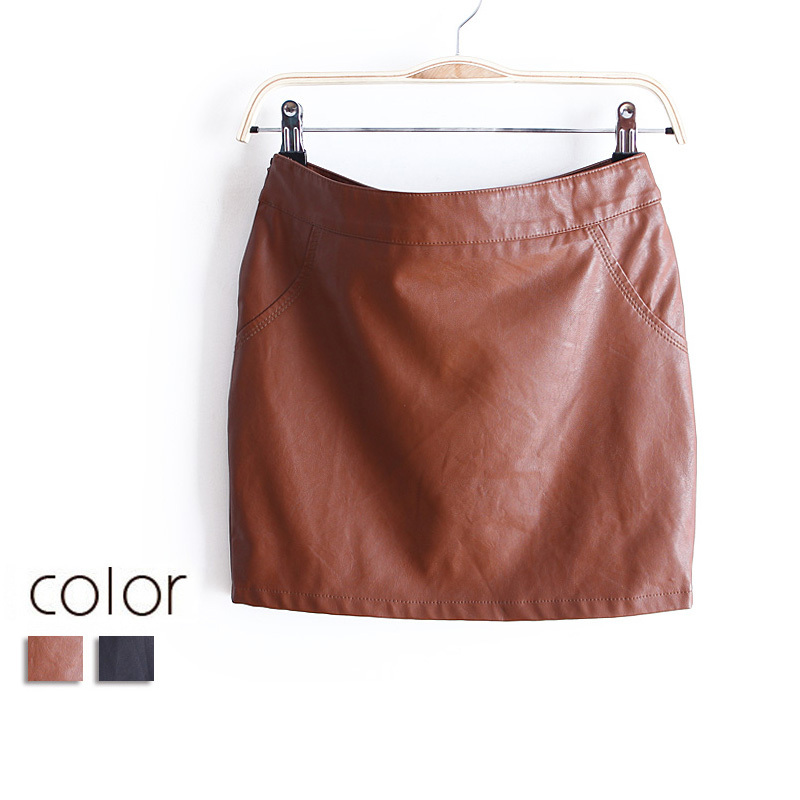 2012 women's bust skirt PU short skirt slim hip leather skirt short skirt wq1665