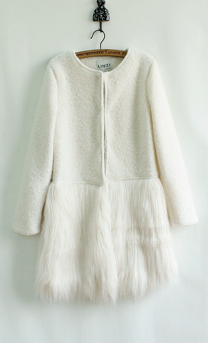 2012 women's cashmere overcoat fur soft wool coat outerwear trench