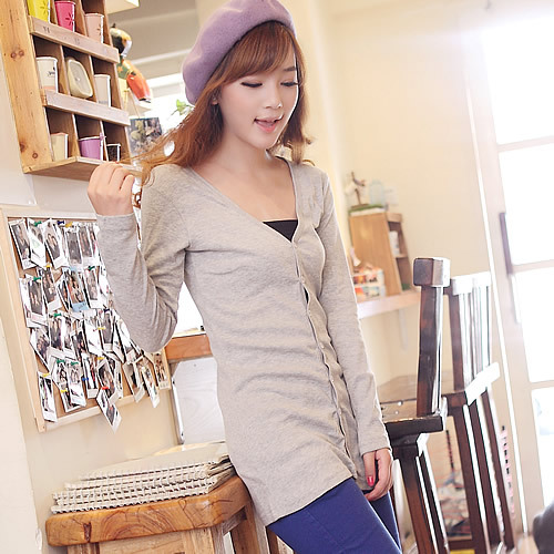 2012 women's casual all-match cardigan outerwear medium-long cardigan sweater