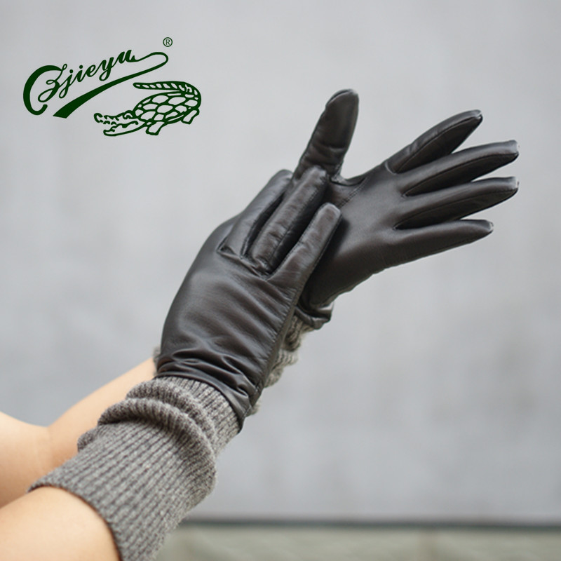 2012 Women's casual long design genuine leather gloves autumn and winter style