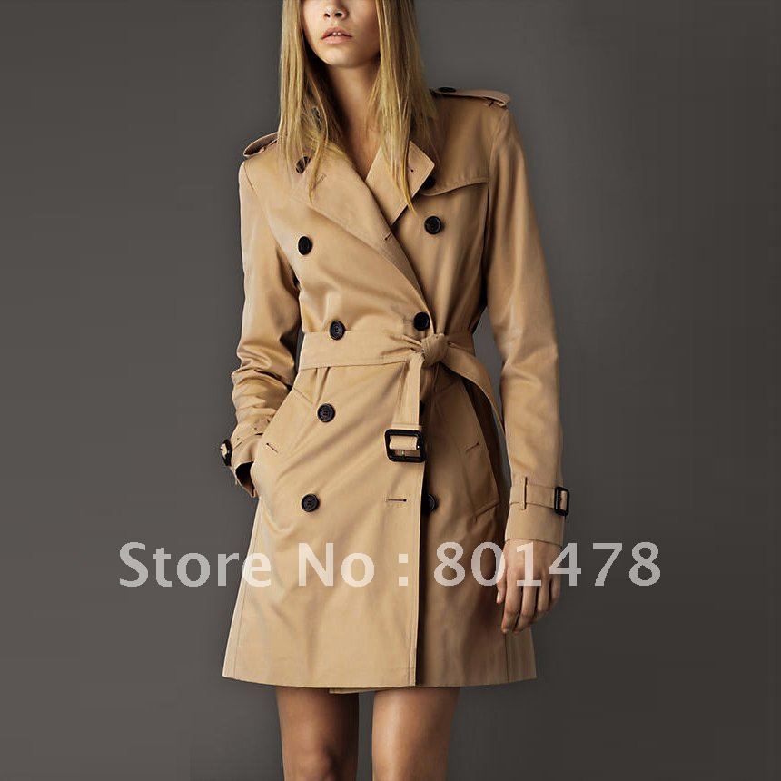 2012 women's double breasted slim trench plus size ts1158