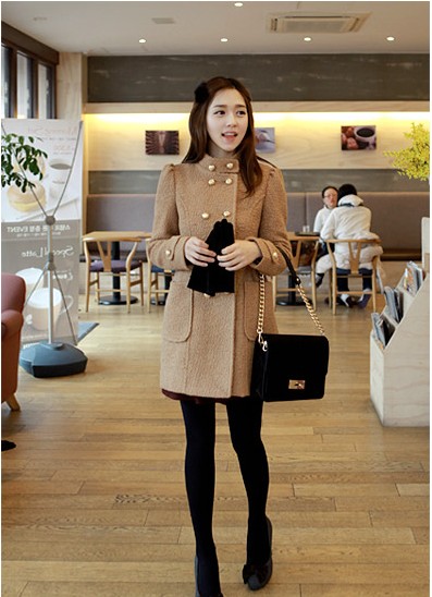 2012 women's double breasted woolen circle wool coat ol woolen outerwear trench