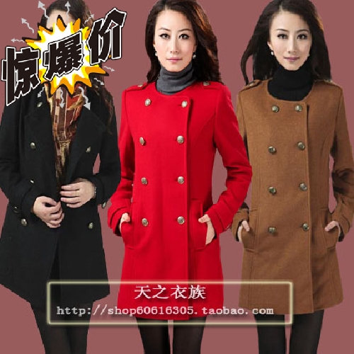 2012 women's double breasted woolen overcoat outerwear ga4730874211-3