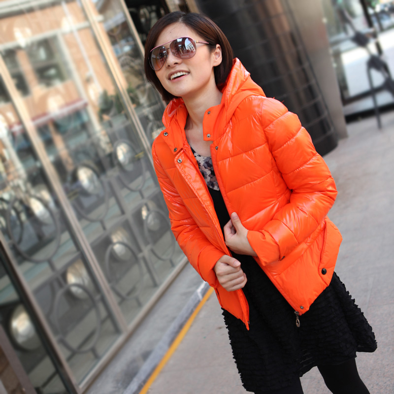 2012 women's down coat Women short design outerwear slim glossy thickening women's down jacket