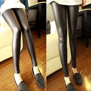 2012 women's fashion all-match stovepipe leather thickening plus velvet legging warm pants