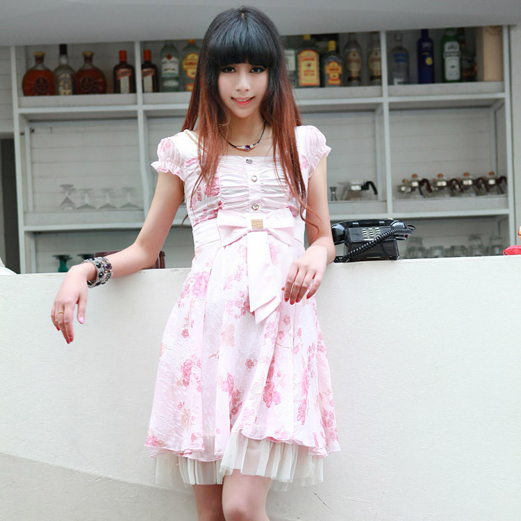 2012 women's fashion chiffon one-piece dress skirt