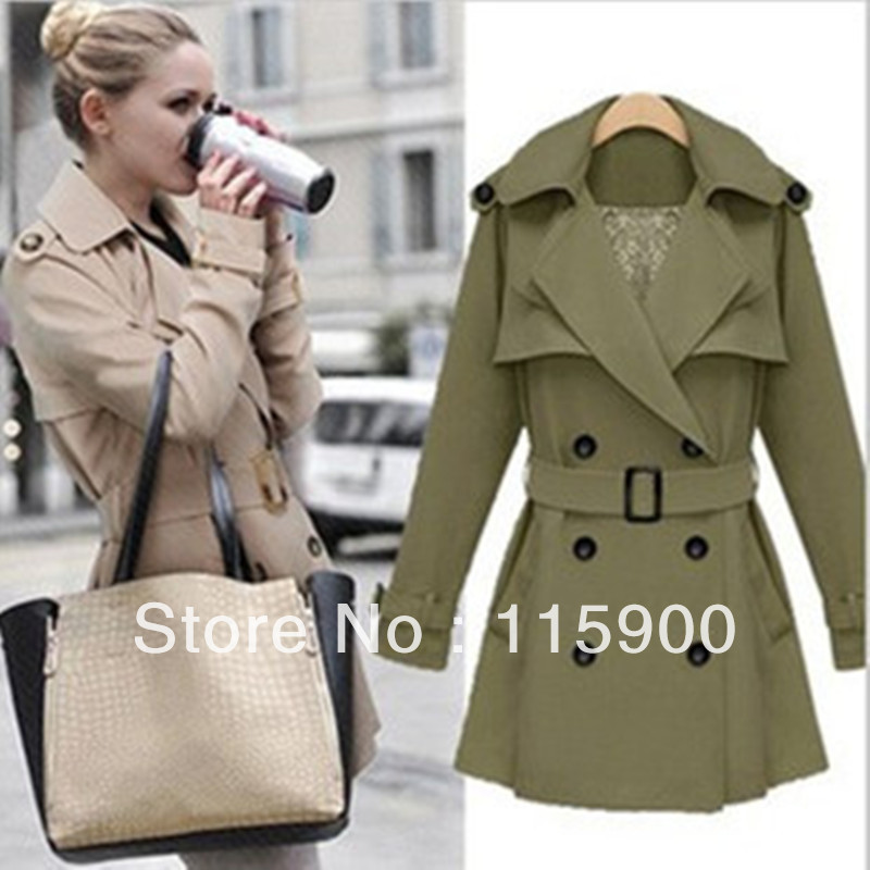 2012 women's fashion double breasted trench outerwear
