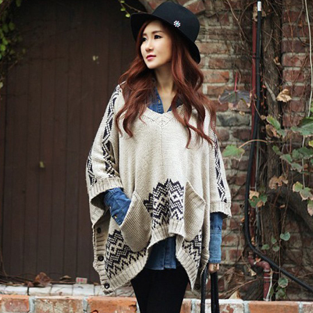 2012 women's fashion double pocket loose sweater outerwear female thickening outerwear