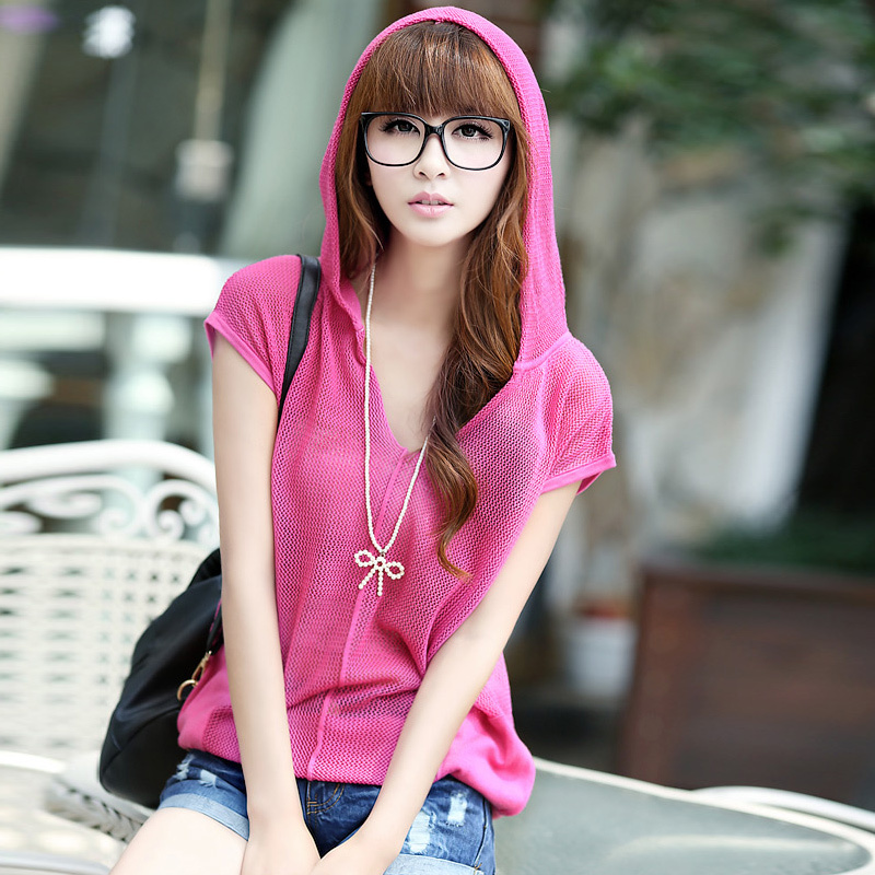 2012 women's formal plus size sleeveless sweater solid color with a hood V-neck crotch cutout