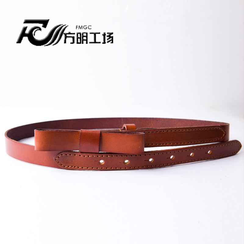 2012 women's genuine leather bow thin strap casual all-match belt skirt accessories fashion