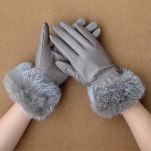 2012 women's genuine leather gloves women's leather gloves rex rabbit hair large wool thermal sheepskin gloves