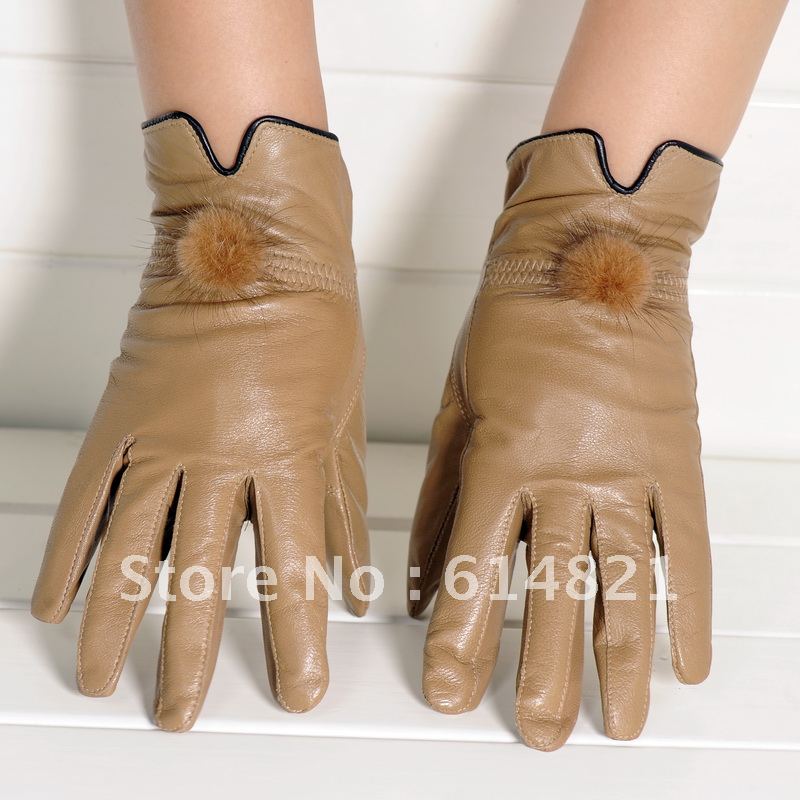 2012 women's genuine leather wool gloves/ Fashion leather gloves 8STYLE FREE SHIPPING