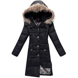 2012 women's goatswool down coat women's medium-long fur collar thickening down coat