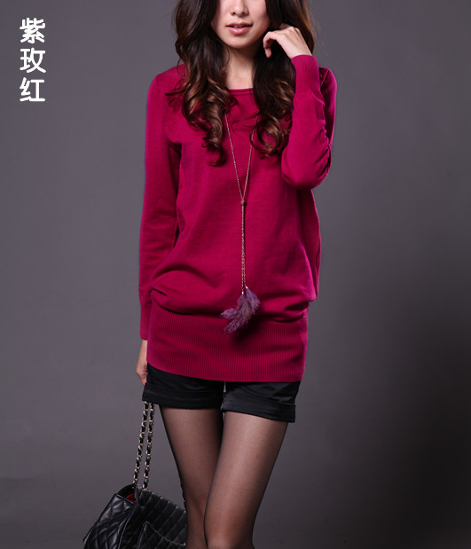 2012 women's high quality ball mercerized cotton low collar basic shirt sweater