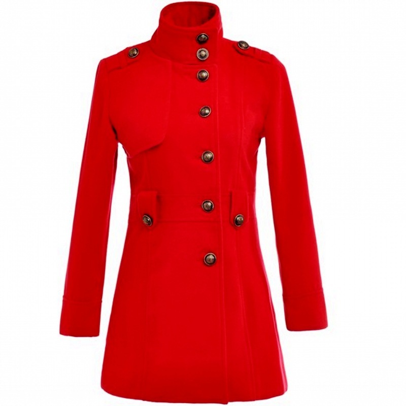 2012 women's high quality stand collar long design trench women's outerwear