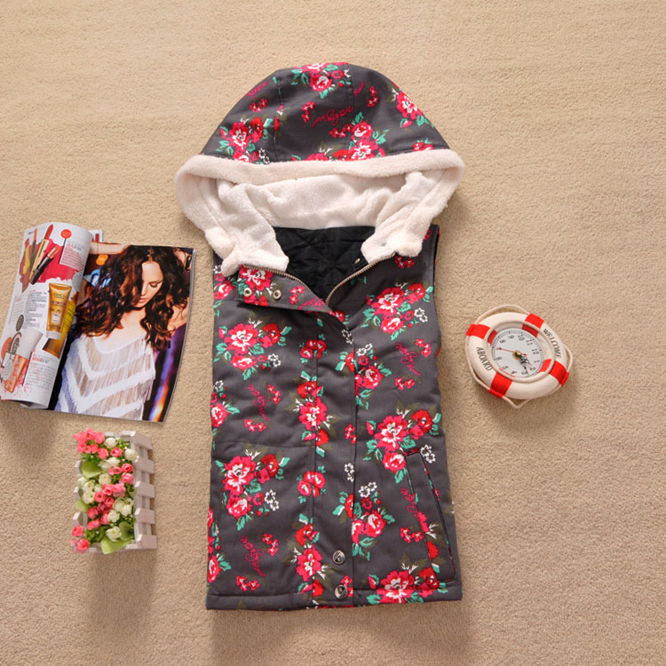 2012 women's hooded fleece hooded fashion berber fleece vest cotton vest 0.55