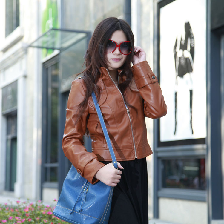 2012 women's hot-selling female PU clothing winter outerwear slim