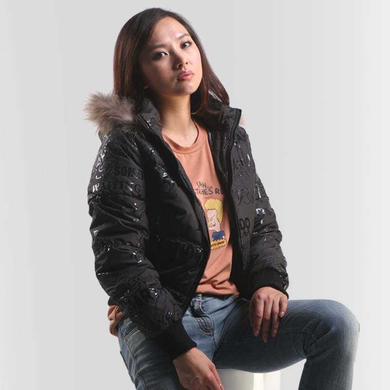 2012 women's letter caps short design down coat b-066