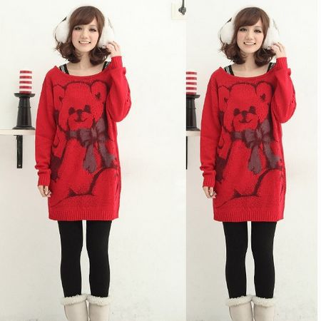 2012 women's long print sweater o-neck loose plus size sweatshirt outerwear