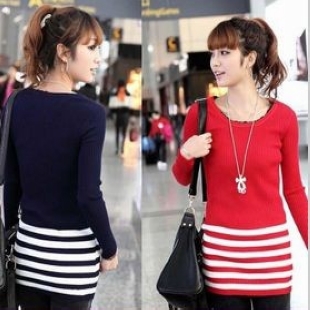 2012 women's medium-long lace collar sweater basic shirt air conditioning shirt (WC005)