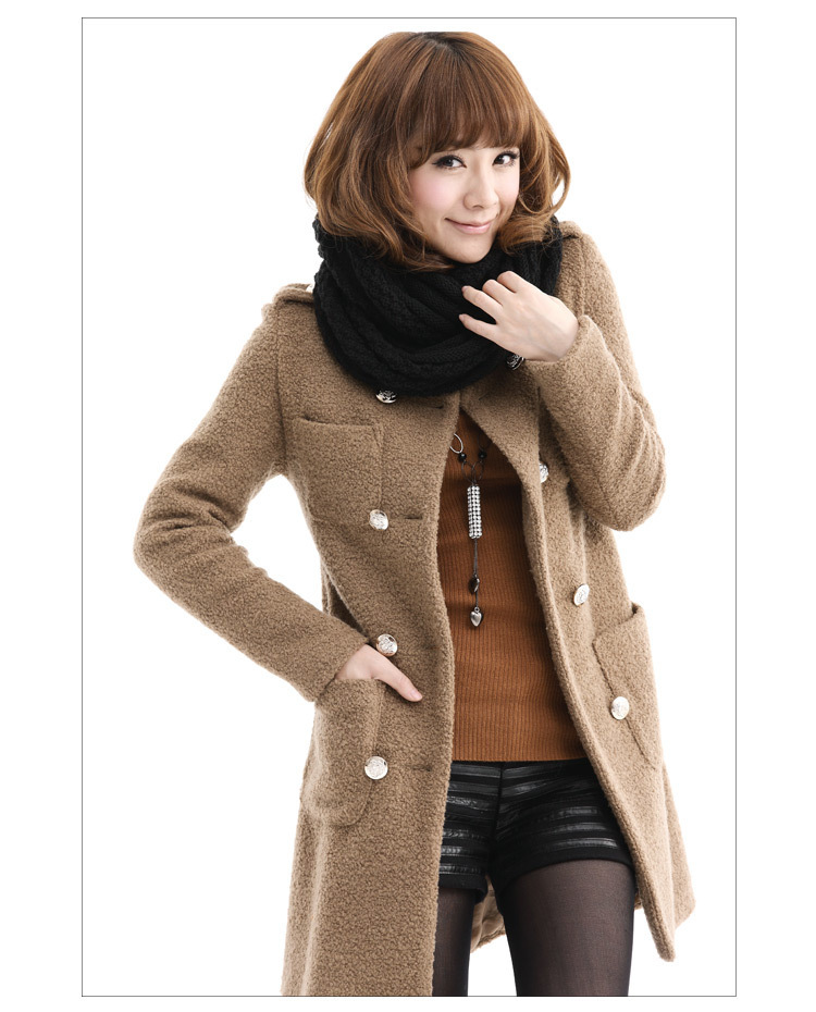 2012 women's outerwear medium-long woolen wool coat outerwear female trench