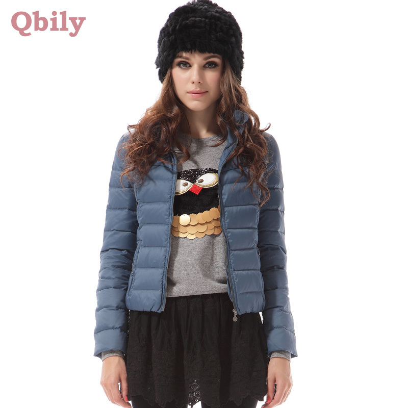 2012 women's ruffle short design slim Women thin down coat