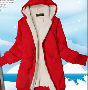 2012 women's school wear medium-long plus velvet thickening thermal winter outerwear wadded jacket cotton-padded jacket