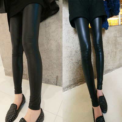 2012 women's sexy slim elastic excellent dull faux leather pants legging