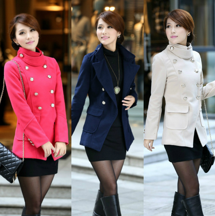 2012 women's short design coat outerwear fashion stand collar women overcoat outerwear